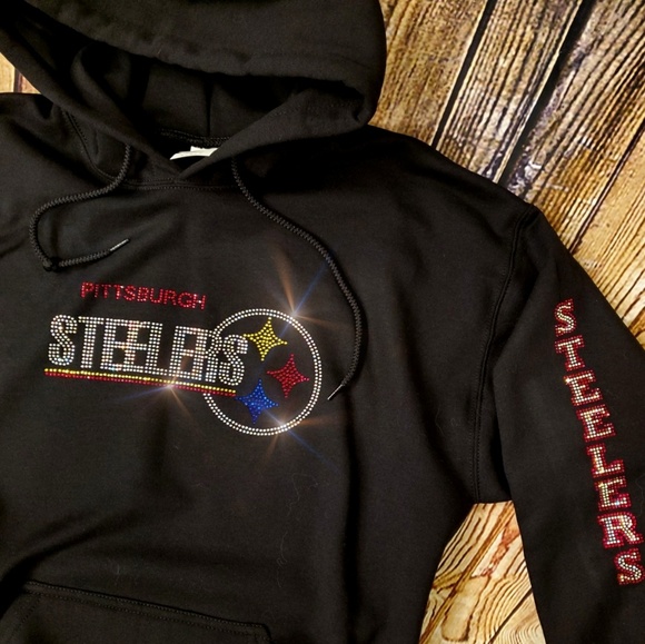 New Pittsburgh Steelers Rhinestone Hoodie all szs - Picture 3 of 6